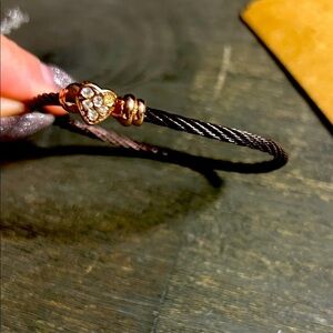 Elegant Chocolate Brown and Rose Gold Cable Bracelet‎